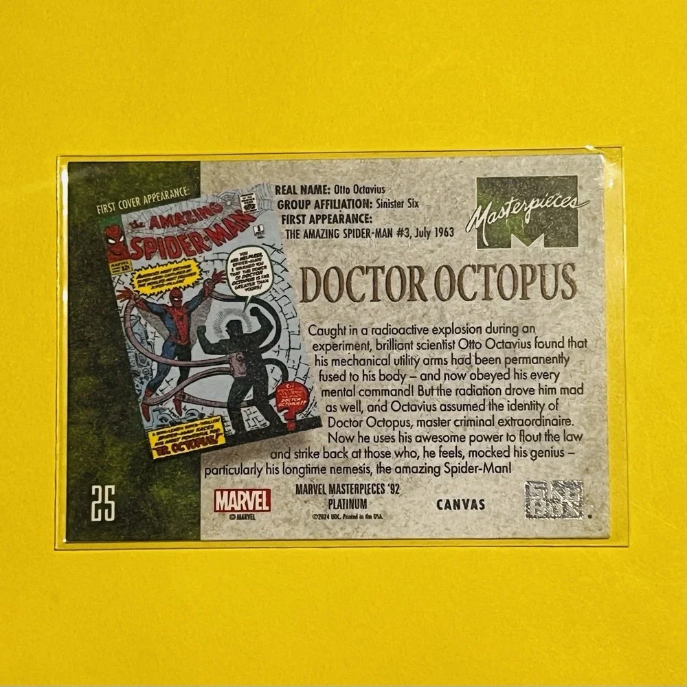 2024‎ Upper Deck Marvel Masterpieces '92 Platinum Doctor Octopus Canvas #25 Card